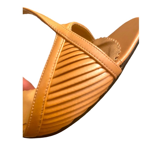 Vintage Moda Franco peach leather sling back heels. Sz 8.5 - Picture 14 of 16